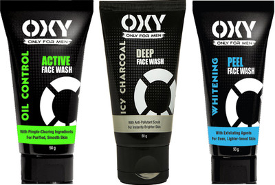 

oxy WHITENING PEEL FACE WASH 50+ ICY CHARCOAL DEEP FACE WASH 50 GM+ OIL CONTROL ACTIVE FACE WASH 50GM Face Wash(50 g)