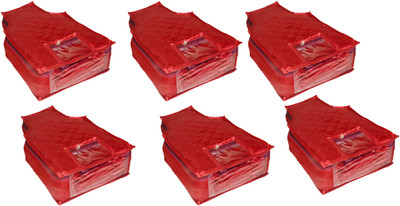

Funkroo High Quality Pack of 6 Satin 6inch Designer Blouse Cover Gift Organizer bag vanity pouch Keep saree/Suit/Travelling Pouch(Maroon)