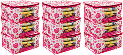 

Kuber Industries Designer Extra Large Size Non Woven Saree Cover Pink Floral Design Set of 9 Pcs (90 GSM Fabric) PinkXLNS04(Pink)