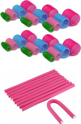 

Store2508 (Combined Deal) 24 Pcs Circular Hair Rollers + 10 Pcs Foam Rod Hair Rollers Hair Accessory Set(Multicolor)