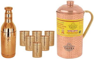TALUKA T-CHBHJ-CHAB-HG6P Jug Glass Set(Copper)
