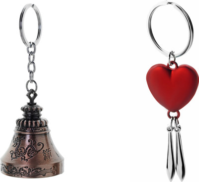 

Three Shades Temple Bell Key Chain & Red Heart Key Chain Combo Key Chain