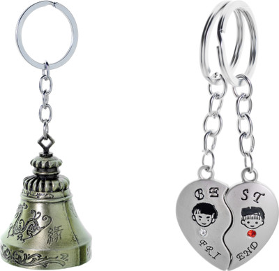 

Three Shades Temple Genuine Bell Key Chain & Magnet Heart Key Chain Combo Key Chain