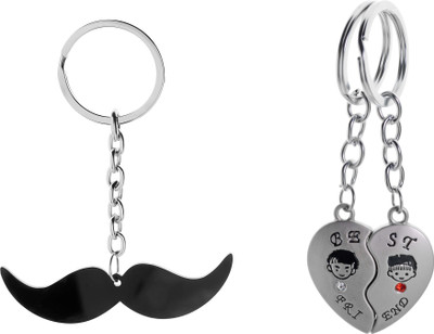 

Three Shades Mooch, Mustace Key Chain & Magnet Heart Key Chain for Valentine Gifting, Anniversarry, Birthday Key Chain