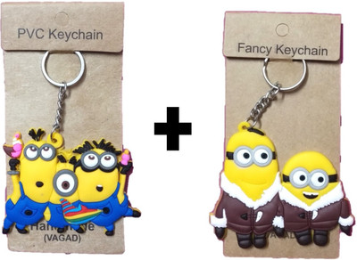 

ToyJoy Cartoon Key chain combo of 2 minion key chain - One sided print Key Chain