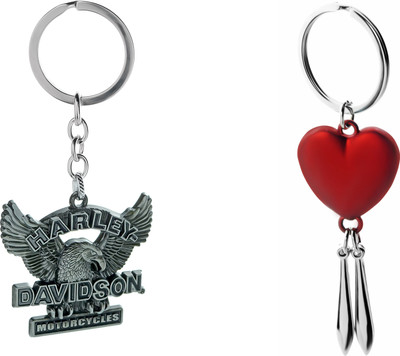 

Three Shades Harley Davidson Bike Key Chain for Bike Riders & Red Heart With Silver Drop for Girls Valentine Gift Key Chain