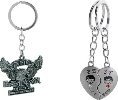 

Three Shades Harley Davidson Bike Key Chain for Bike Riders & Magnet Heart for Girls Valentine Gift Key Chain