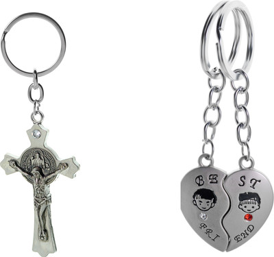 

Three Shades Saint jesus Key Chain & Magnet Heart Drop Key Chain for Girls & Boys Key Chain