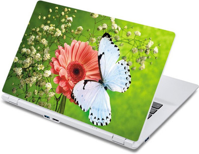 

ezyPRNT White Butterfly on Red Flower (13 to 13.9 inch) Vinyl Laptop Decal 13