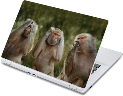 

ezyPRNT Three Monkeys Of Gandhi Ji (13 to 13.9 inch) Vinyl Laptop Decal 13