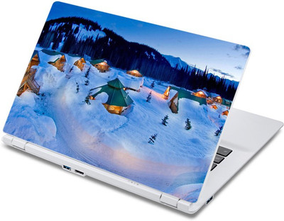 

ezyPRNT Winter Chill with cabin hut at night (11 to 11.9 inch) Vinyl Laptop Decal 11