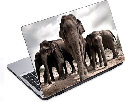 

ezyPRNT The Elephant Family Wildlife (14 to 14.9 inch) Vinyl Laptop Decal 14
