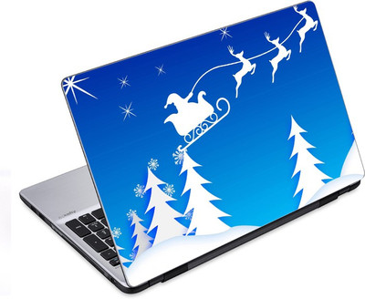 

ezyPRNT Santa Claus in the sky with christmas tree (14 to 14.9 inch) Vinyl Laptop Decal 14
