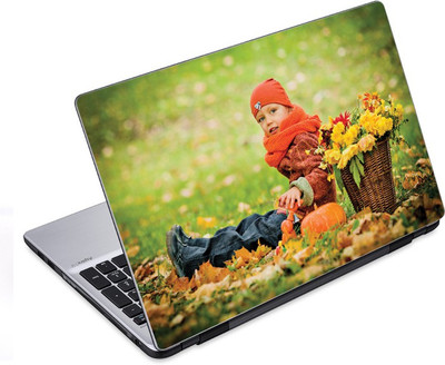 

ezyPRNT Little Girl wih Flower Basket (14 to 14.9 inch) Vinyl Laptop Decal 14