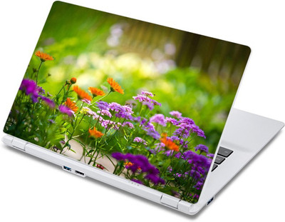 

ezyPRNT Beautiful Nature Orange Purple Flowers (13 to 13.9 inch) Vinyl Laptop Decal 13