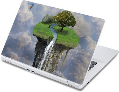 ezyPRNT Green Field And Hot Air Balloon (13 to 13.9 inch) Vinyl Laptop Decal 13