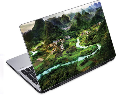 

ezyPRNT City and Mountains Nature (14 to 14.9 inch) Vinyl Laptop Decal 14