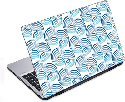 

ezyPRNT Curvy Blue Synched Lines Pattern (14 to 14.9 inch) Vinyl Laptop Decal 14