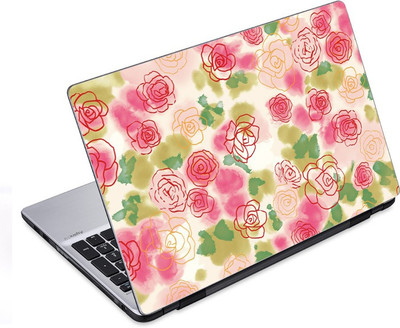 

ezyPRNT Abstract Pink Rose Floral Pattern (14 to 14.9 inch) Vinyl Laptop Decal 14