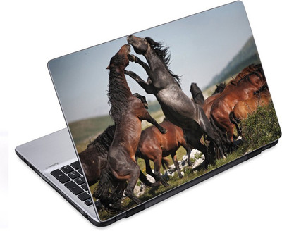 

ezyPRNT Wild Horses jumping Wildlife (14 to 14.9 inch) Vinyl Laptop Decal 14
