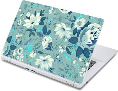 

ezyPRNT White Flower Blue Floral Pattern (13 to 13.9 inch) Vinyl Laptop Decal 13