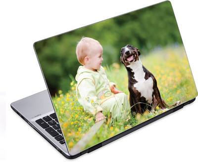 

ezyPRNT Dog and Baby Freindship (14 to 14.9 inch) Vinyl Laptop Decal 14