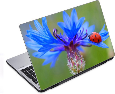 

ezyPRNT Lady Bird on Blue Flower Nature (14 to 14.9 inch) Vinyl Laptop Decal 14