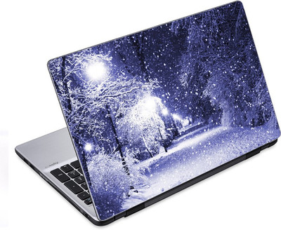 

ezyPRNT Snowfall and Chilly Winter Night Nature (14 to 14.9 inch) Vinyl Laptop Decal 14
