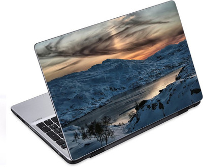 

ezyPRNT Beautifull cloudy sunset in the mountains with snow ridge Nature (14 to 14.9 inch) Vinyl Laptop Decal 14