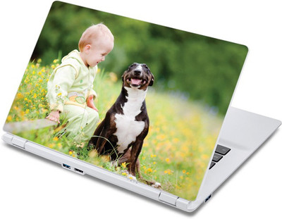

ezyPRNT Dog and Baby Freindship (13 to 13.9 inch) Vinyl Laptop Decal 13