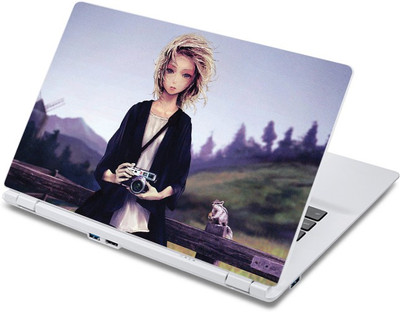 

ezyPRNT Cartoon Girl with Camera (13 to 13.9 inch) Vinyl Laptop Decal 13