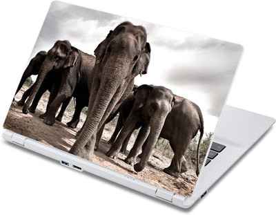 

ezyPRNT The Elephant Family Wildlife (13 to 13.9 inch) Vinyl Laptop Decal 13