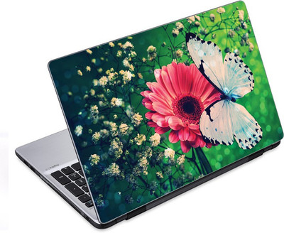 

ezyPRNT Butterfly on Flower (14 to 14.9 inch) Vinyl Laptop Decal 14