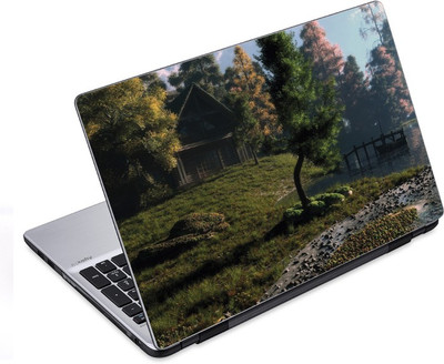 

ezyPRNT A Hut between long trees Nature (14 to 14.9 inch) Vinyl Laptop Decal 14