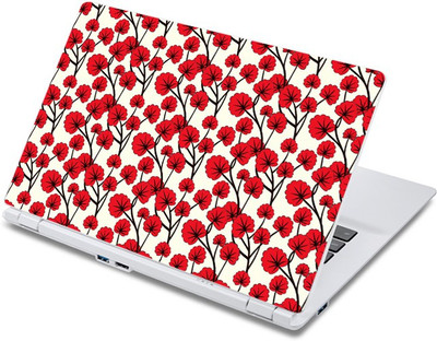 

ezyPRNT Abstract Red Leaves Floral Pattern (13 to 13.9 inch) Vinyl Laptop Decal 13