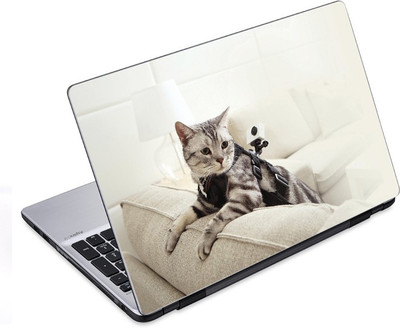 

ezyPRNT Cat on sofa Pet Animal (14 to 14.9 inch) Vinyl Laptop Decal 14