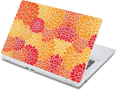 

ezyPRNT Only Orange Red Floral Pattern (13 to 13.9 inch) Vinyl Laptop Decal 13