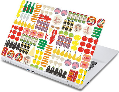 

ezyPRNT Food Doodle Art (13 to 13.9 inch) Vinyl Laptop Decal 13