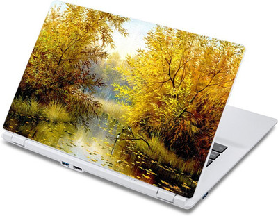 

ezyPRNT Floating Yellow Leaves Nature (13 to 13.9 inch) Vinyl Laptop Decal 13