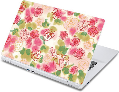 

ezyPRNT Abstract Pink Rose Floral Pattern (13 to 13.9 inch) Vinyl Laptop Decal 13