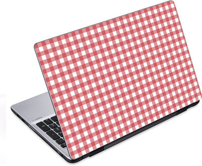 

ezyPRNT Red Fabric Checks Pattern (14 to 14.9 inch) Vinyl Laptop Decal 14