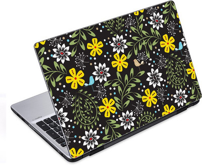 

ezyPRNT Miscellaneous Yellow White Flower Pattern (14 to 14.9 inch) Vinyl Laptop Decal 14