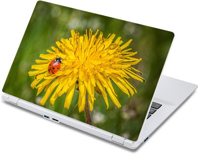 

ezyPRNT Ladybird on Yellow Flower Nature (13 to 13.9 inch) Vinyl Laptop Decal 13