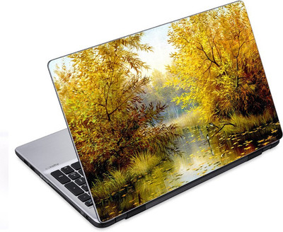 

ezyPRNT Floating Yellow Leaves Nature (14 to 14.9 inch) Vinyl Laptop Decal 14