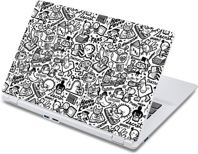 

ezyPRNT Black and White Sketched Doodle (13 to 13.9 inch) Vinyl Laptop Decal 13