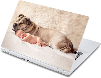 

ezyPRNT Dog and the Baby Pet Animal (13 to 13.9 inch) Vinyl Laptop Decal 13