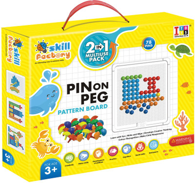 

Itoys Skill factory 2 in 1 educational learning board with multicolor pins(Multicolor)