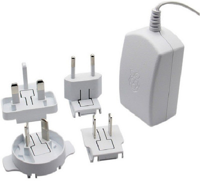 

Robocraze Raspberry Pi 3 Model B Stontronics T5875DV Offical AC / DC Power Supply, USB, UK / Euro / US / AUS, Input 90 V - 264 V, 13 W, Output 5.1 V, 2.5 A(White)