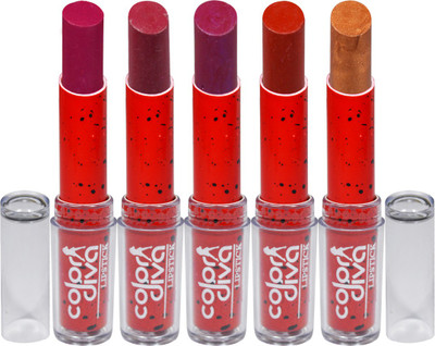 

Color Diva Love Collection Multicolor 109D Lipstick Pack of 5(Multicolor, 4.5 g)
