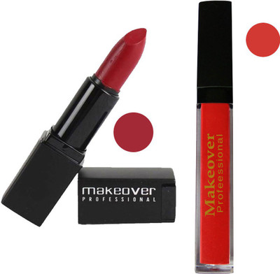 

Makeover Professional Lipstick & Sindoor Combo (Cherry Red 7 & Orange )(Pack of 2)